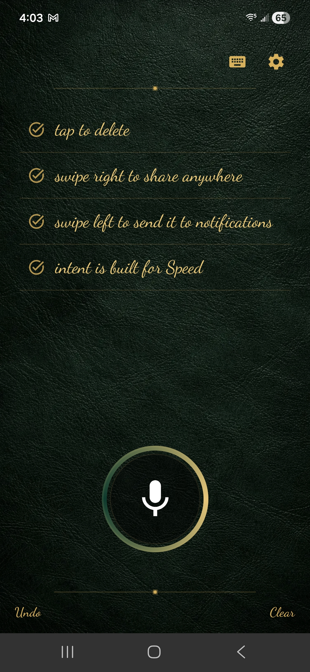Intent app screenshot